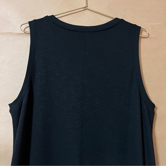 Paige | Sage Midi Tank Dress Stretch Knit Popover V-Neck Black Size XL - Picture 10 of 12